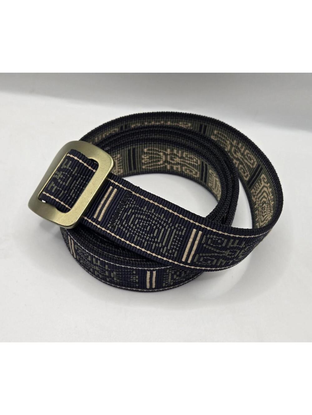 Vintage Bison Designs Webbing Belt Jacquard Southwestern Pattern Brass Buckle M